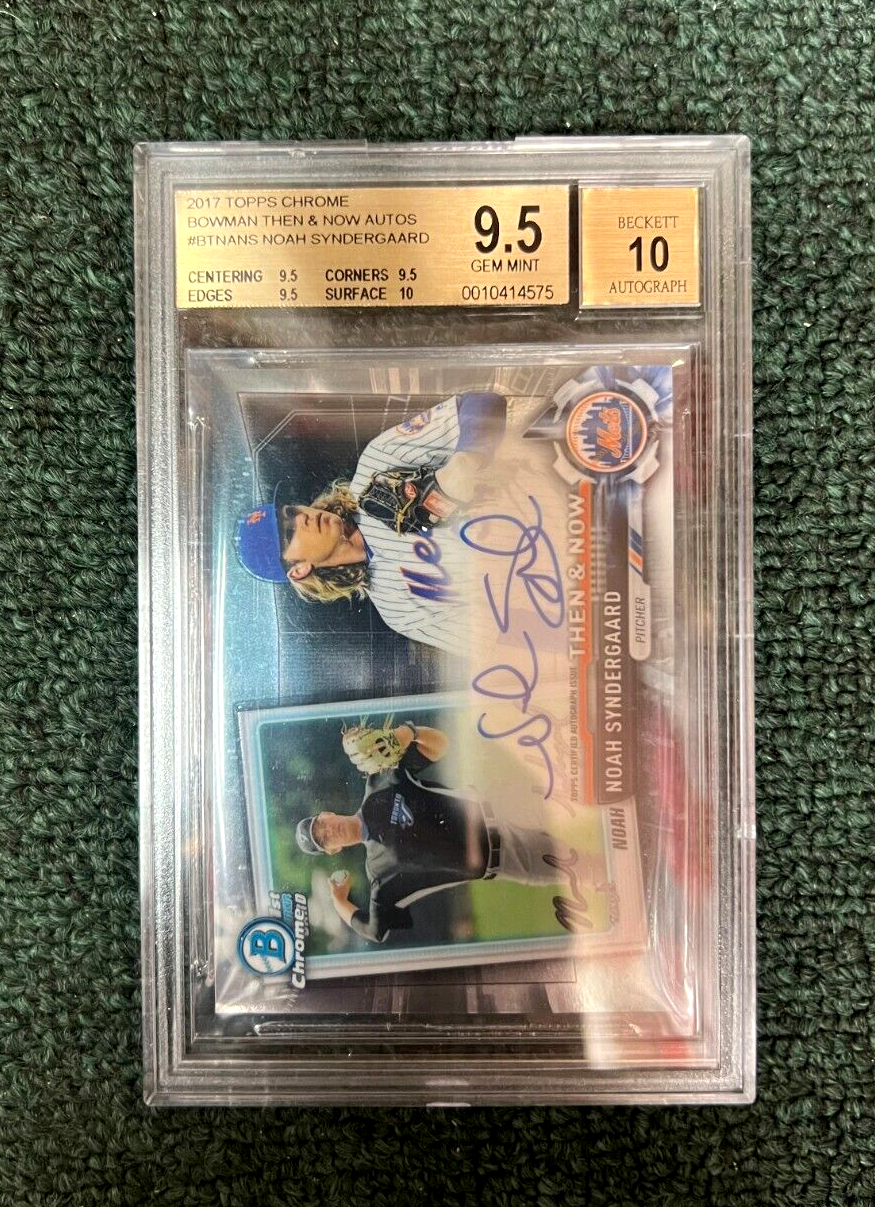 2017 TOPPS CHROME BOWMAN THEN & NOW NOAH SYNDERGAARD AUTO BECKETT 9.5 10 AUTO
