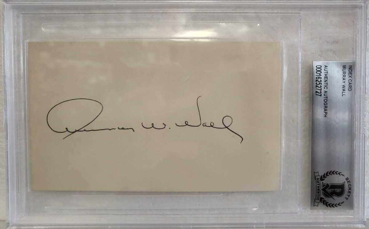 MURRAY WALL BOSTON BRAVES SIGNED AUTOGRAPHED AUTO INDEX CARD BECKETT AUTHENTIC