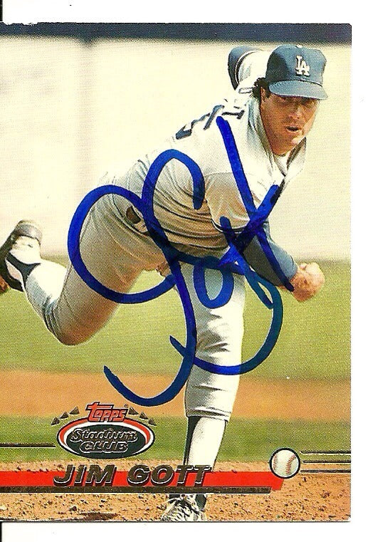 JIM GOTT LOS ANGELES DODGERS SIGNED AUTOGRAPHED 1993 TOPPS CARD #487 W/COA