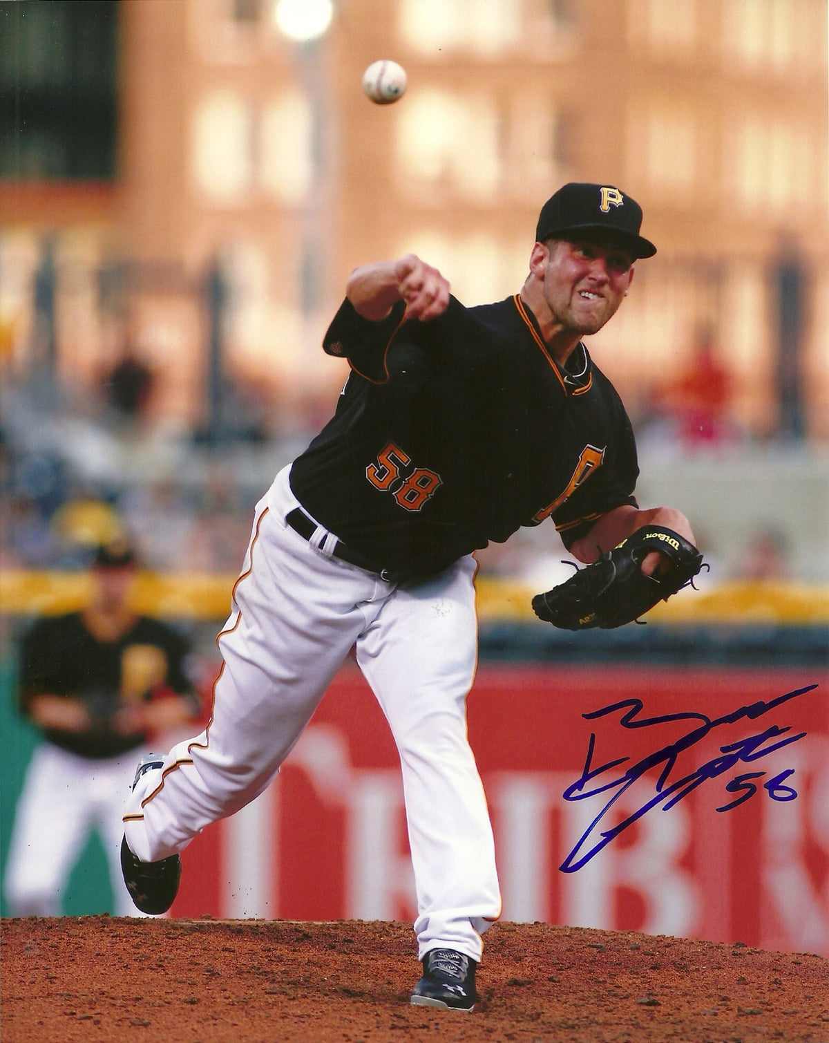BRANDON CRUMPTON PITTSBURGH PIRATES SIGNED AUTO 8x10 PHOTO W/COA ACTION