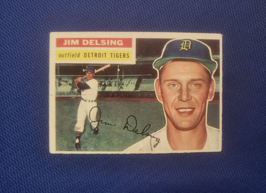 1956 TOPPS JIM DELSING DETROIT TIGERS #338 CARD VINTAGE SET-BREAK
