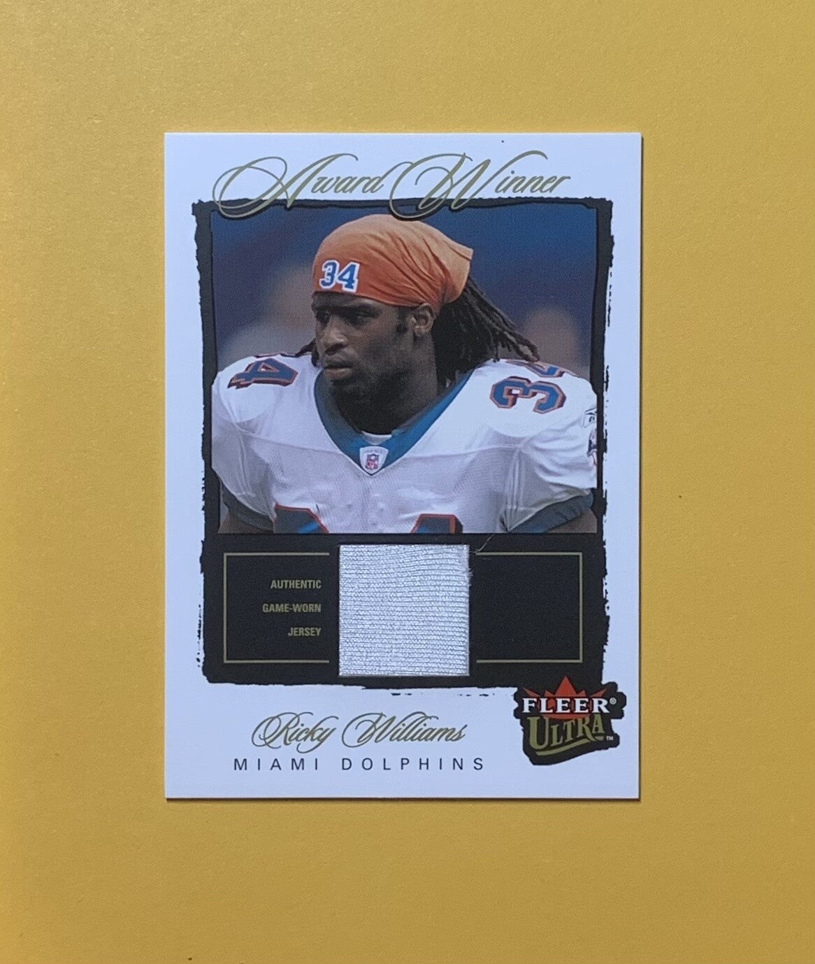 2003 FLEER SKYBOX RICKY WILLIAMS AWARD WINNER RELIC #AW-RW DOLPHINS 