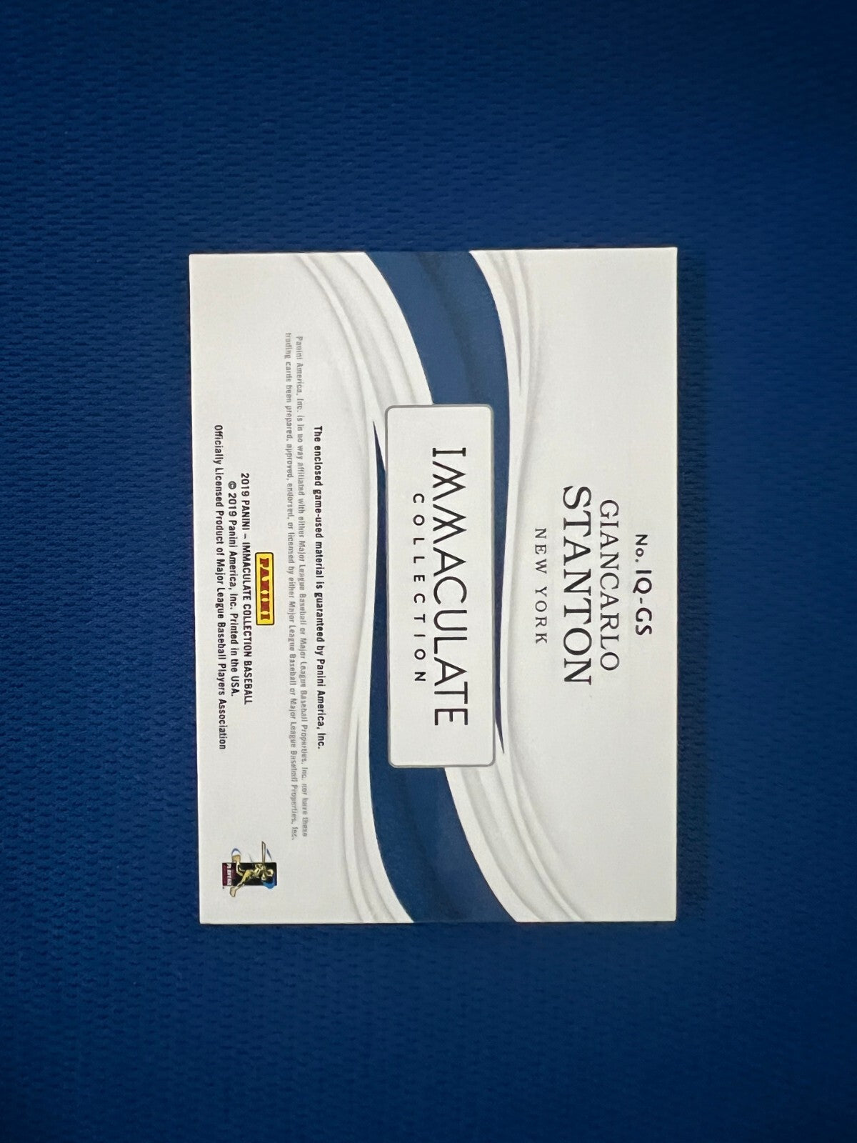2019 IMMACULATE GIANCARLO STANTON NY YANKEES QUAD JERSEY CARD /49