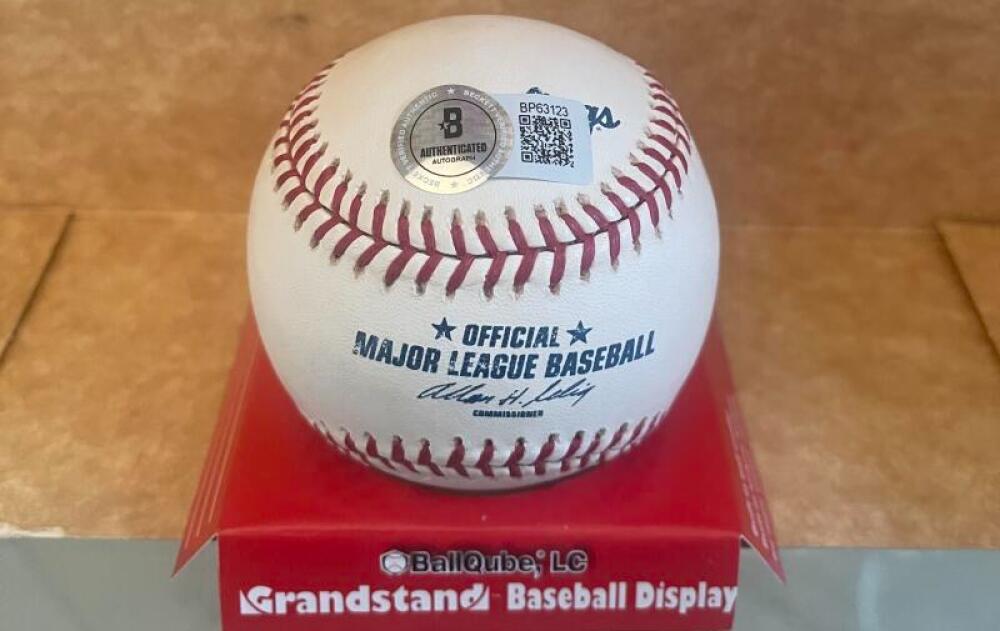 ANDY FOX MARLINS/YANKEES SIGNED AUTOGRAPHED M.L. BASEBALL BECKETT AUTH