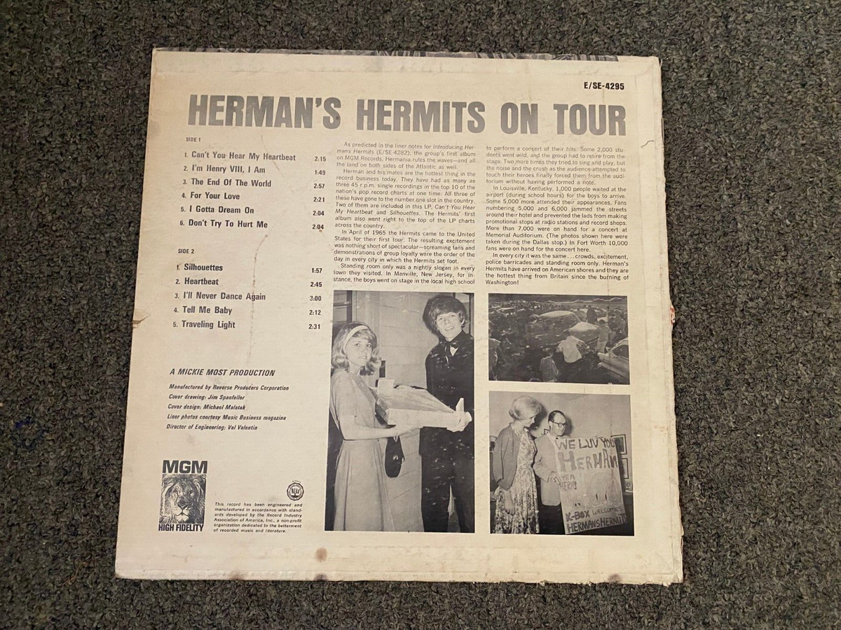 PETER NOONE HERMANS HERMITS ON TOUR SIGNED AUTOGRAPHED ALBUM COVER JSA