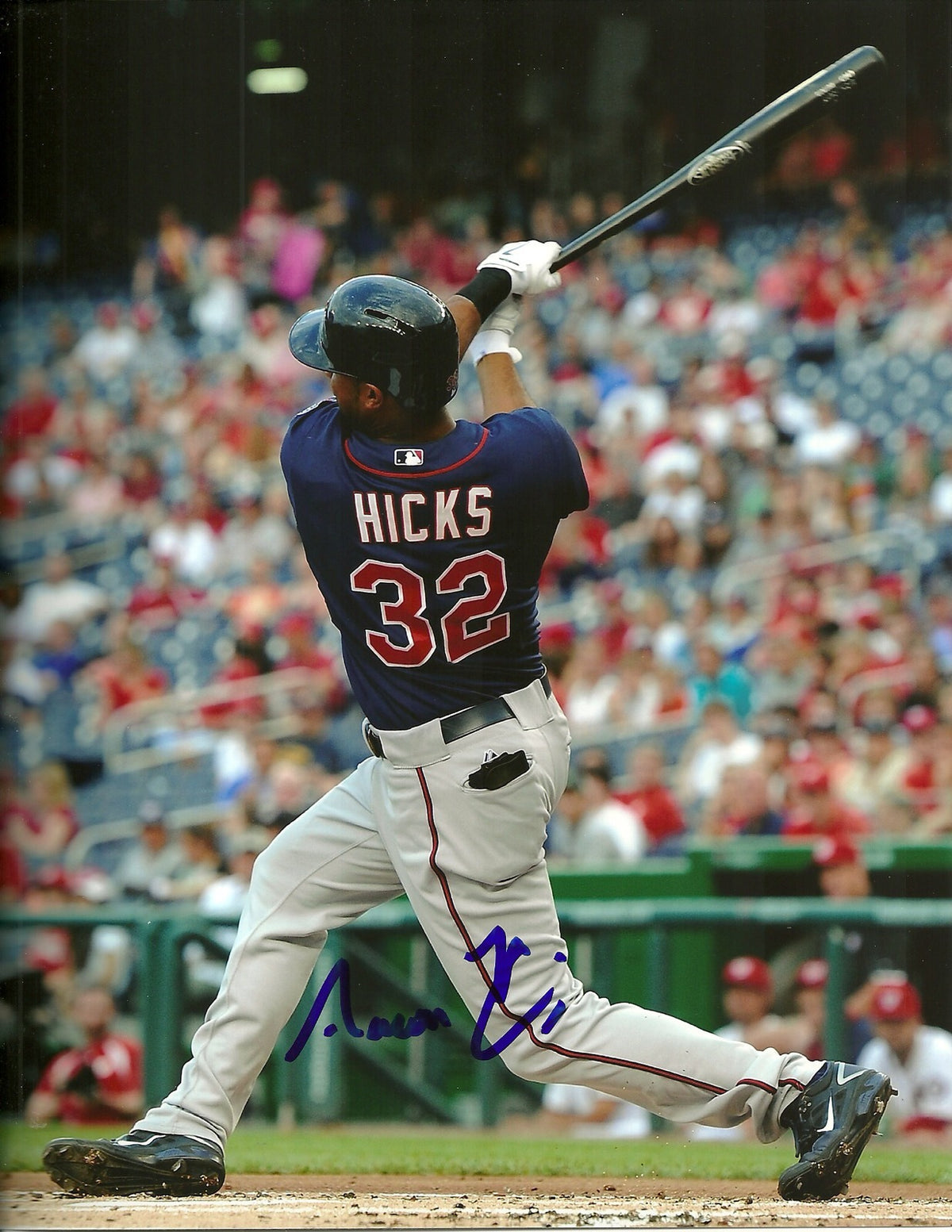 AARON HICKS MINNESOTA TWINS SIGNED AUTOGRAPHED 8x10 PHOTO W/COA