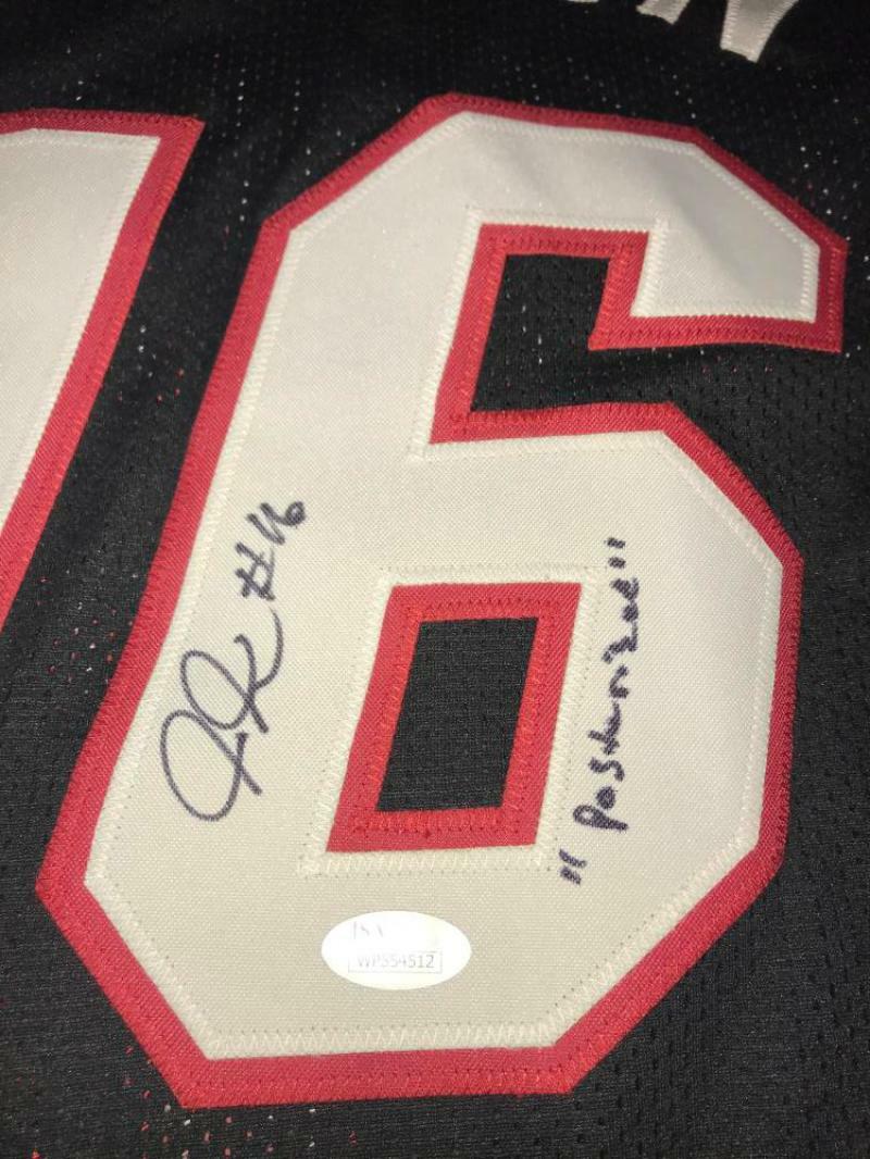 JAMES JOHNSON  HEAT #16 INSCRIBED SIGNED   XL JERSEY JSA STICKER ONLY WP554512