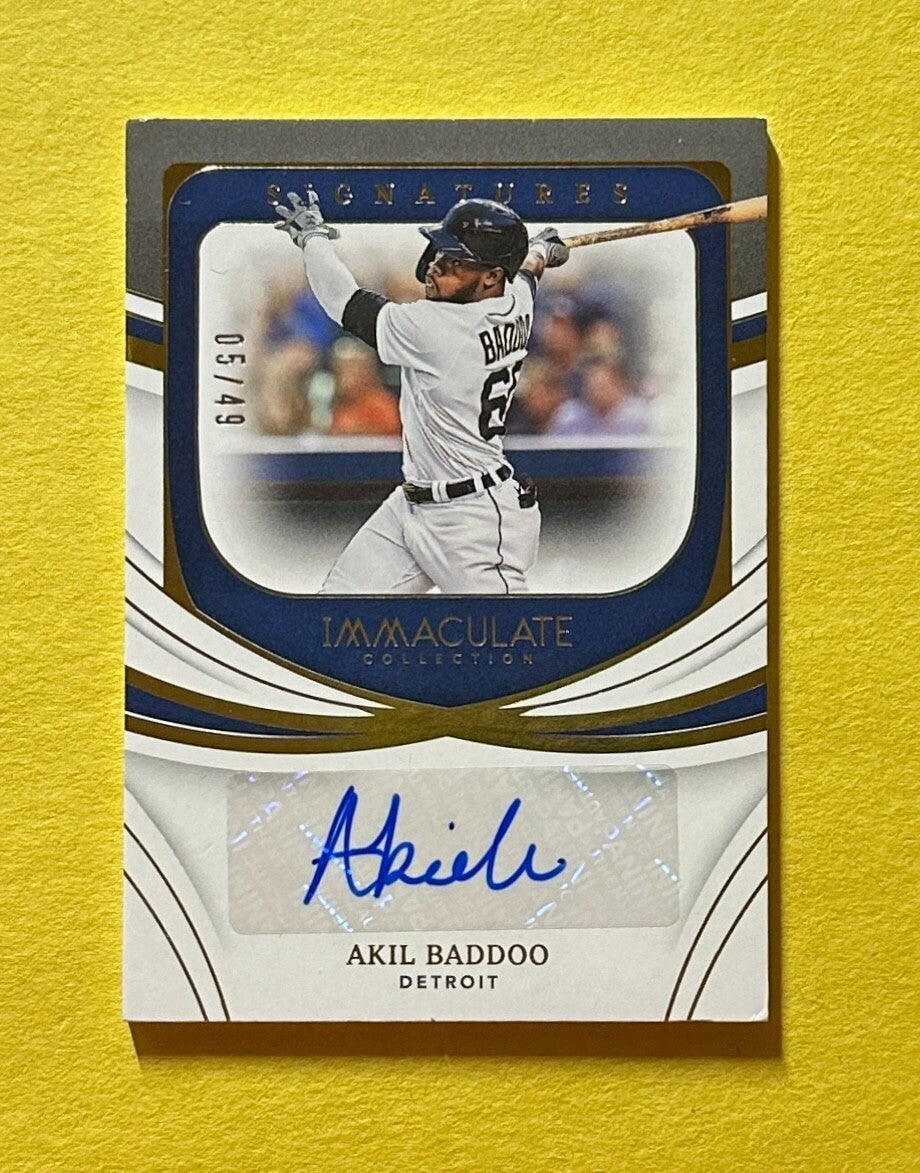 2022 PANINI IMMACULATE AKIL BADOO SIGNATURES AUTO /49 #IS-AK DETROIT
