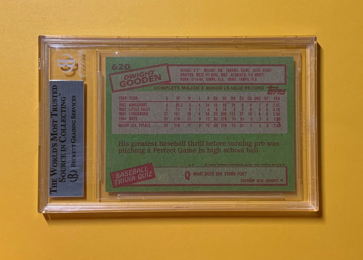 1985 TOPPS DWIGHT "DOC" GOODEN #620 AUTHENTIC AUTOGRAPH BECKETT CERTIFIED METS