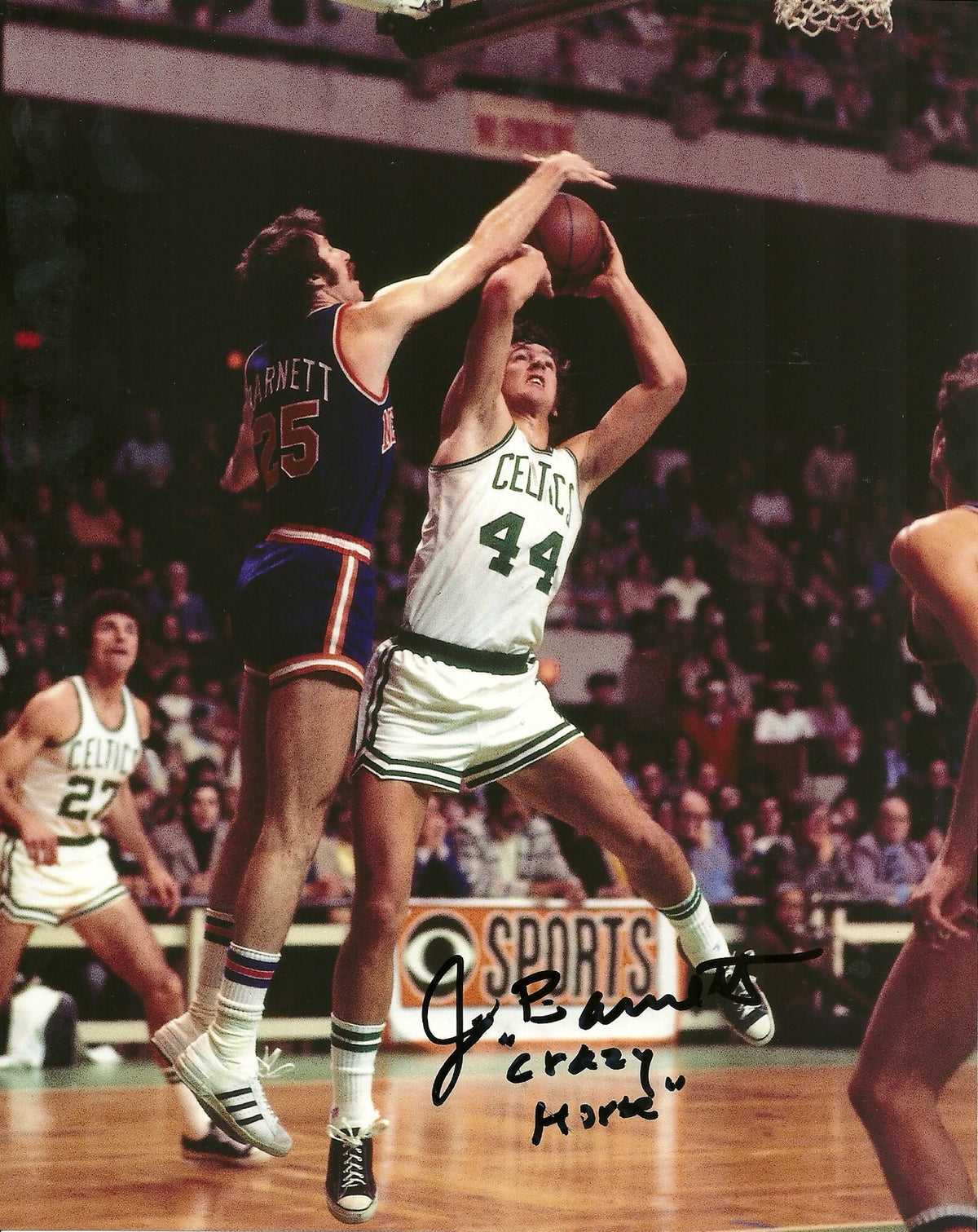 JIM BARNETT NEW YORK KNICKS SIGNED AUTOGRAPHED 8x10 PHOTO W/COA 'CRAZY HORSE'