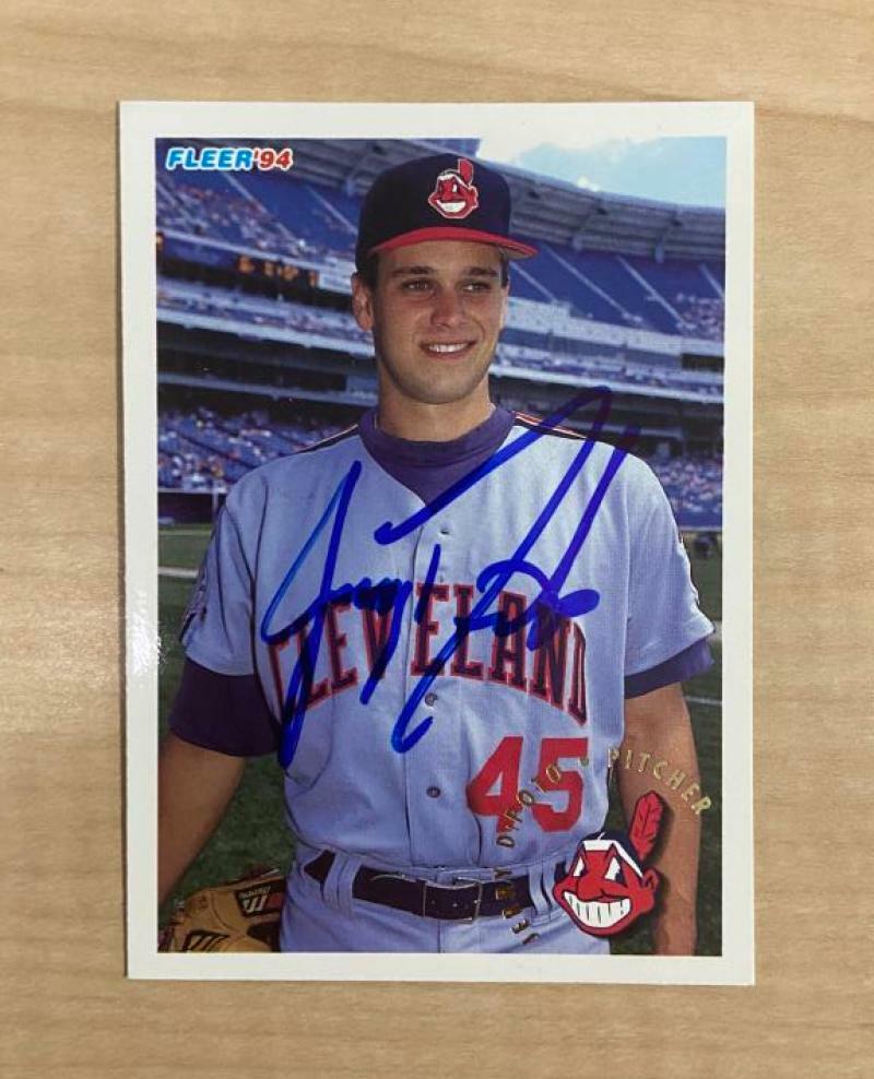 JERRY DIPOTO CLEVELAND INDIANS SIGNED AUTOGRAPHED 1994 FLEER CARD #102 W/COA