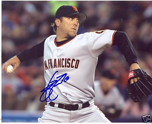 BRETT TOMKO SAN FRANCISCO GIANTS SIGNED 8X10 PHOTO