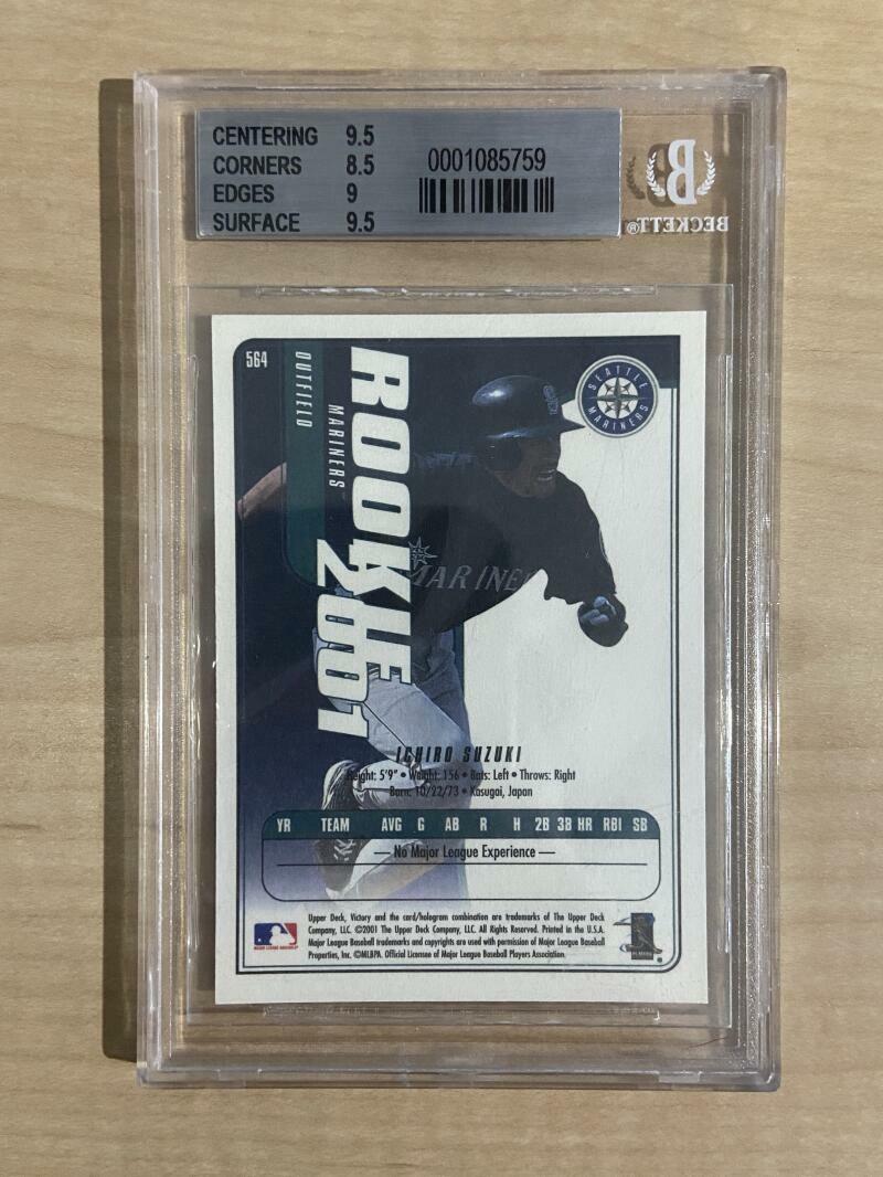 2001 UPPER DECK VICTORY ICHIRO SUZUKI BECKETT 9 MINT