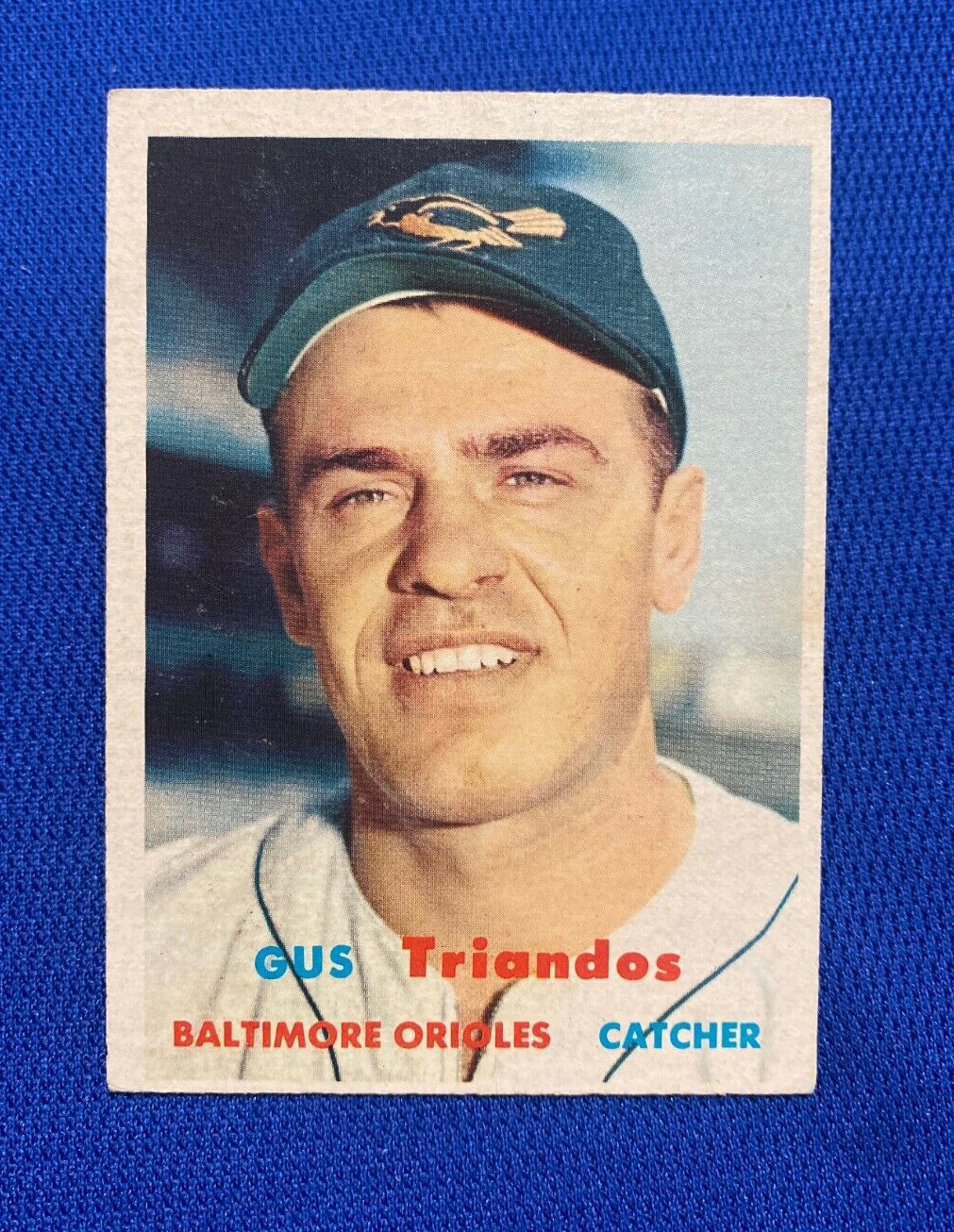 1957 TOPPS GUS TRIANDOS BALTIMORE ORIOLES #156 CARD VINTAGE SET-BREAK