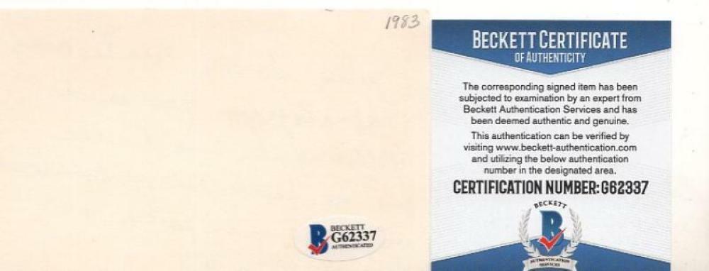 JULIO SOLANO 1983 DEBUT ASTROS/MARINERS SIGNED 3X5 INDEX CARD BECKETT G62337