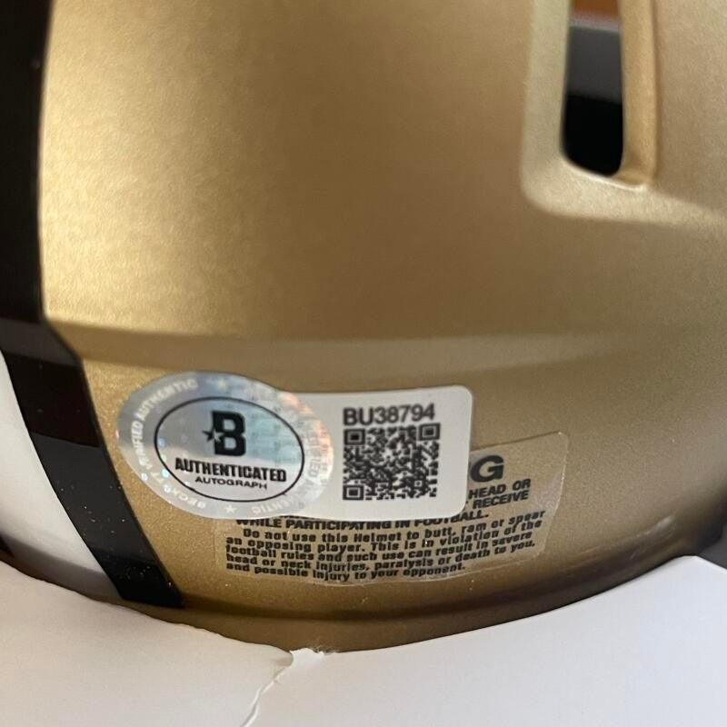 MIKE ALSTOTT PURDUE SIGNED AUTOGRAPHED MINI HELMET BECKETT AUTHENTICATED