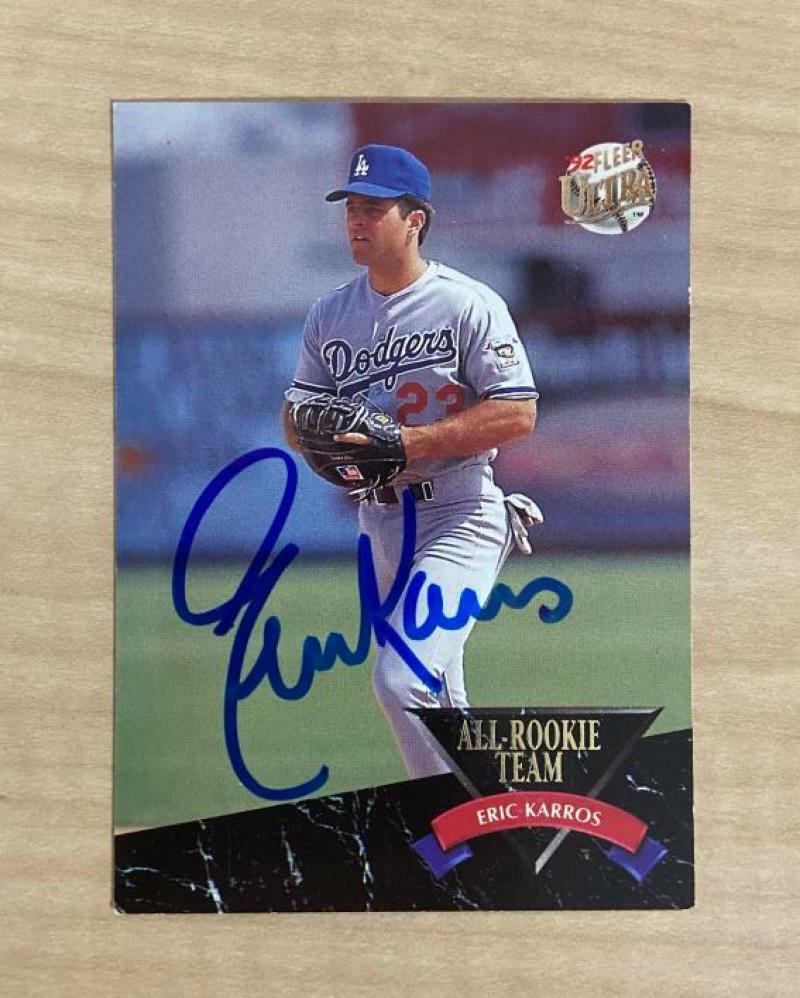 ERIC KARROS LOS ANGELES DODGERS SIGNED AUTOGRAPHED 1992 FLEER ULTRA CARD#1 W/COA