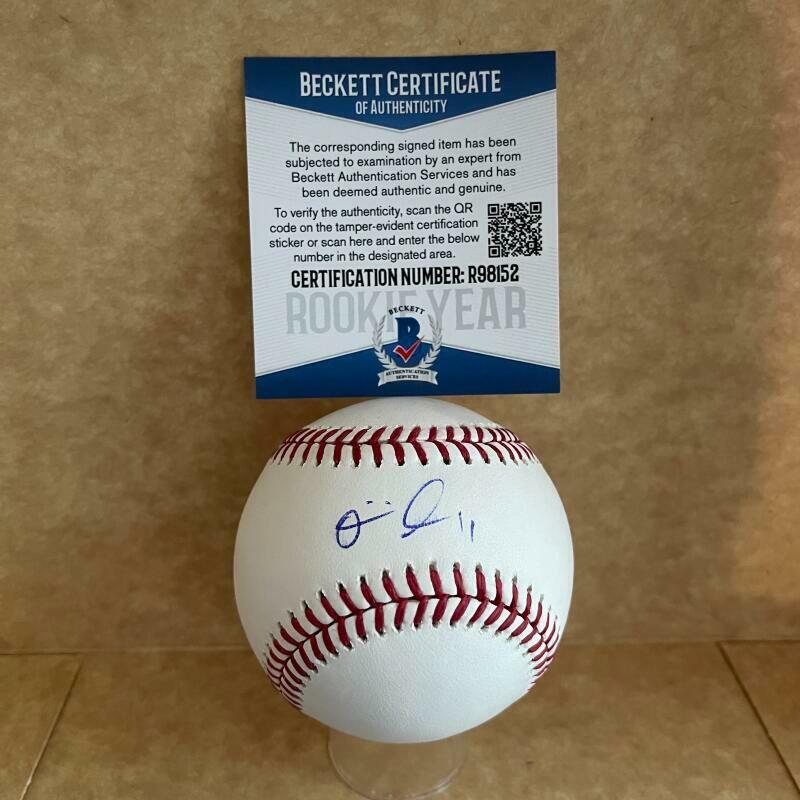 OSIRIS JOHNSON MIAMI MARLINS ROOKIE YEAR  SIGNED M.L. BASEBALL BAS R98152