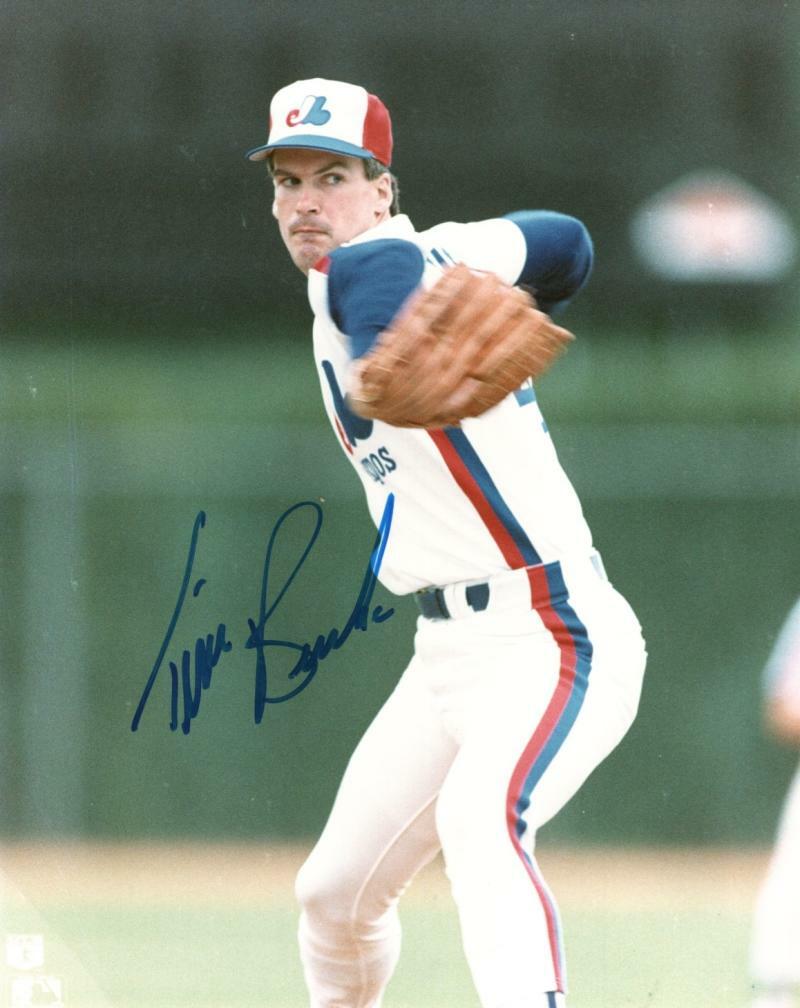TIM BURKE MONTREAL EXPOS ACTION  SIGNED AUTOGRAPHED  8X10 PHOTO W/ COA