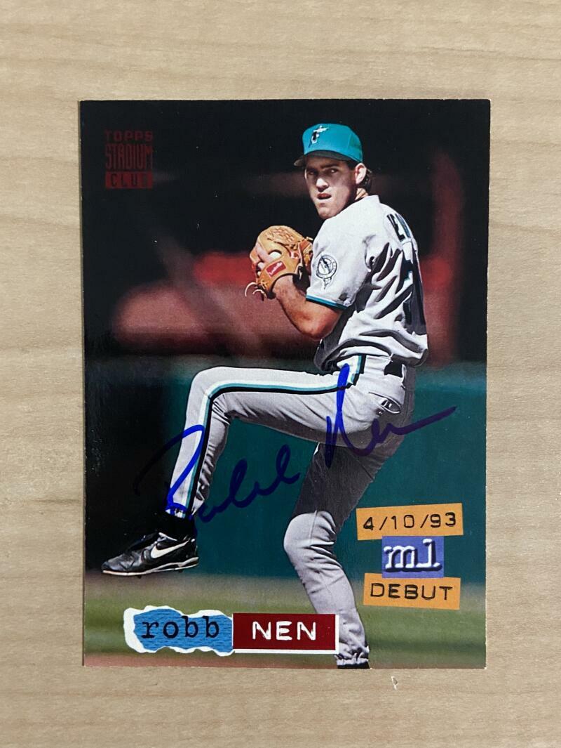 ROBB NEN FLORIDA MARLINS SIGNED AUTOGRAPHED 1994 TOPPS CARD #45 W/COA
