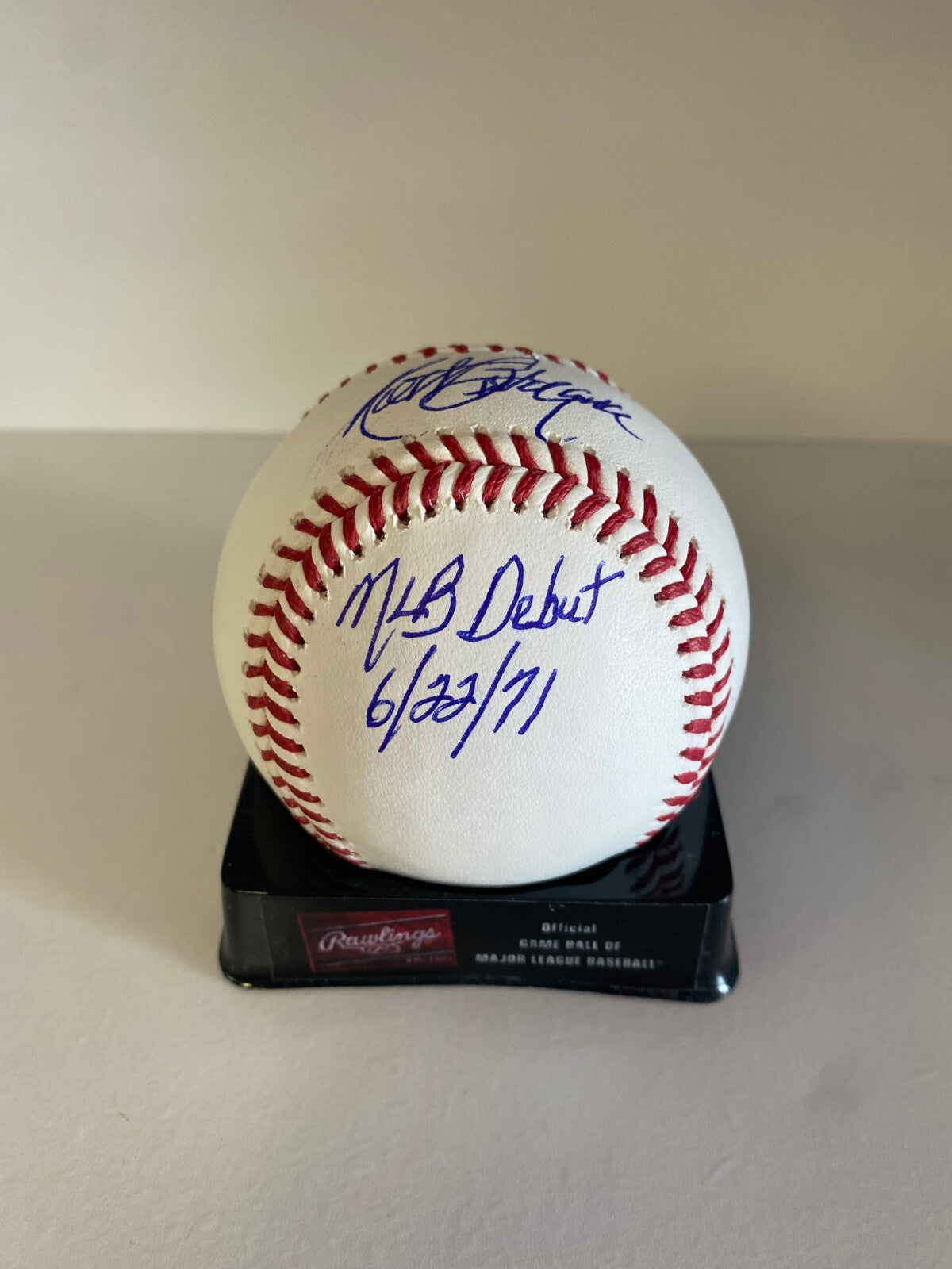 KURT BEVACQUA MLB DEBUT 6/22/71 SIGNED AUTOGRAPHED M.L. BASEBALL BECKETT **