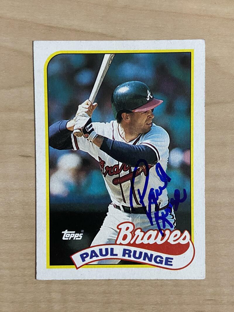PAUL RUNGE ATLANTA BRAVES SIGNED AUTOGRAPHED 1988 TOPPS CARD #38 W/COA