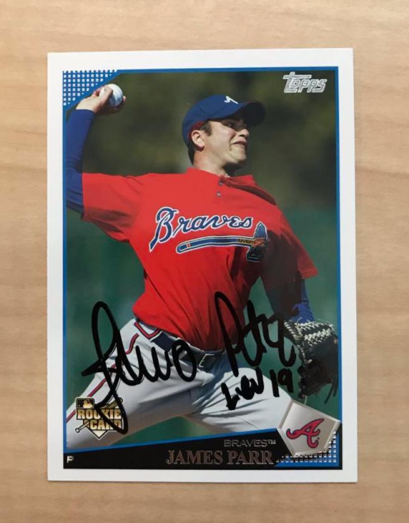 JAMES PARR ATLANTA BRAVES SIGNED AUTOGRAPHED 2009 TOPPS CARD #93 W/COA