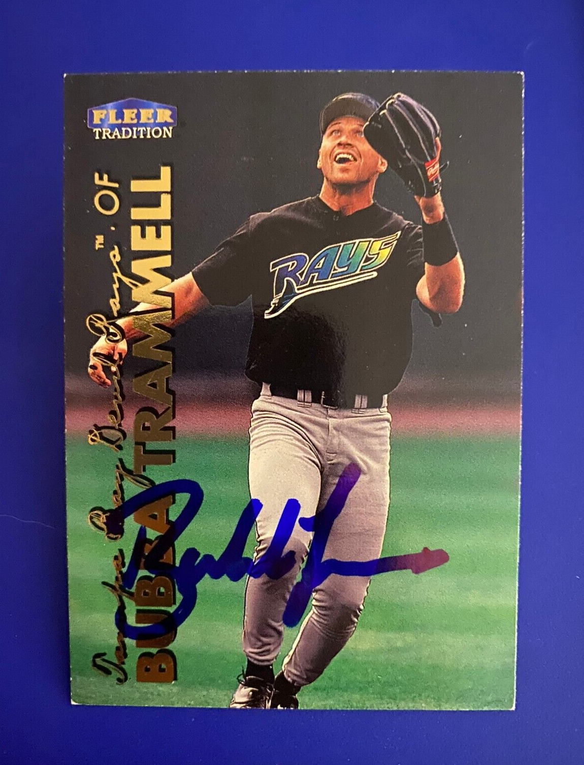1999 FLEER TRADITION BUBBA TRAMMELL TAMPA BAY RAYS SIGND AUTOGRAPHED CARD #276