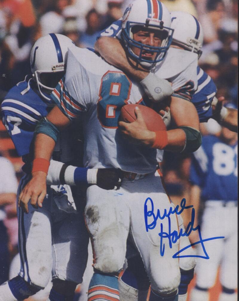 BRUCE HARDY   DOLPHINS SIGNED AUTOGRAPHED 8X10 PHOTO W/ COA