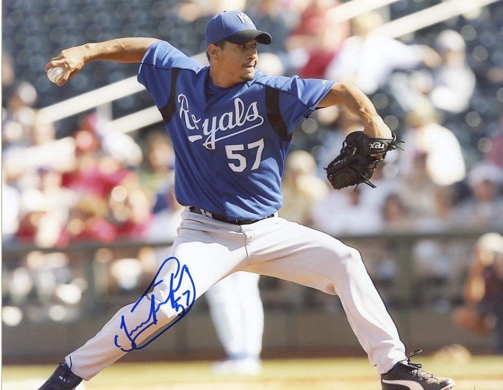 JOEL PERALTA #57 KANSAS CITY ROYALS SIGNED AUTOGRAPHED 8X10 PHOTO W/COA 