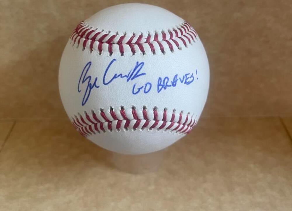 RYAN CUSICK "GO BRAVES" SIGNED AUTOGRAPHED BRAVES BASEBALL BECKETT AUTH
