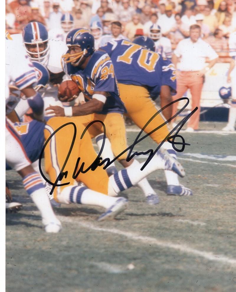 JOE WASHINGTON SAN DIEGO CHARGERS SIGNED AUTOGRAPHED 8X10 PHOTO W/COA