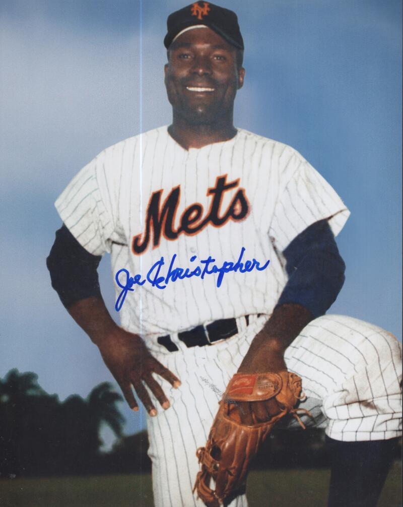 JOE CHRISTOPHER  METS SIGNED AUTOGRAPHED 8X10 PHOTO W/ COA