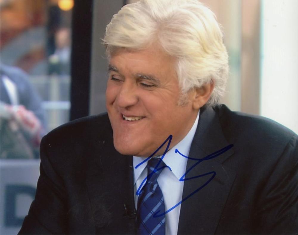 JAY LENO SIGNED AUTOGRAPHED W/ TIE 8X10 PHOTO W/COA
