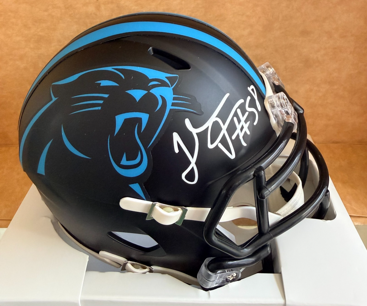 THOMAS DAVIS PANTHERS SIGNED ALTERNATE MINI HELMET BECKETT