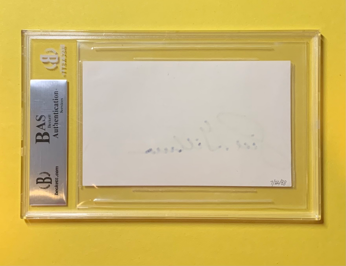 SID GILLMAN NFL GREAT  SIGNED AUTHENTIC INDEX CARD BECKETT