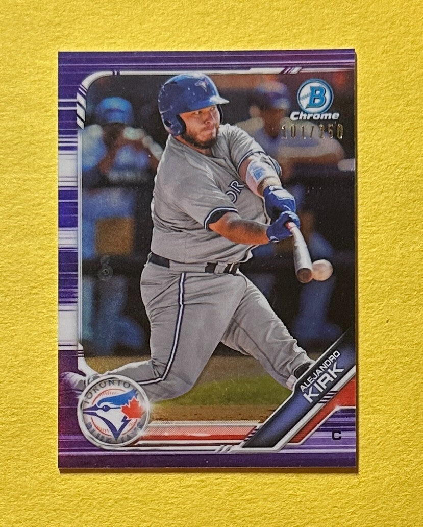2019 BOWMAN CHROME ALEJANDRO KIRK PURPLE REFRACTOR /250 #BDC-193 BLUE JAYS
