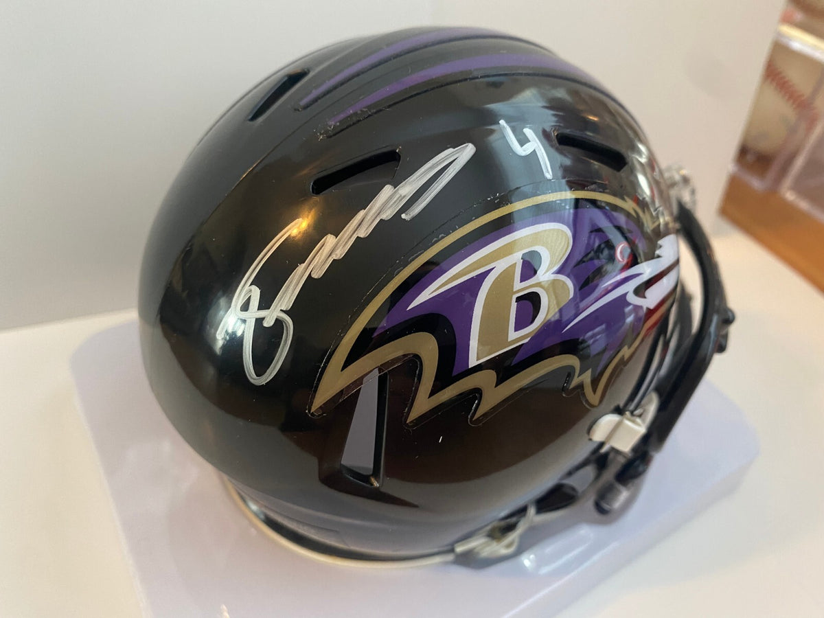 ZAY FLOWERS BALTIMORE RAVENS SIGNED AUTOGRAPHED RIDDELL MINI HELMET BECKETT