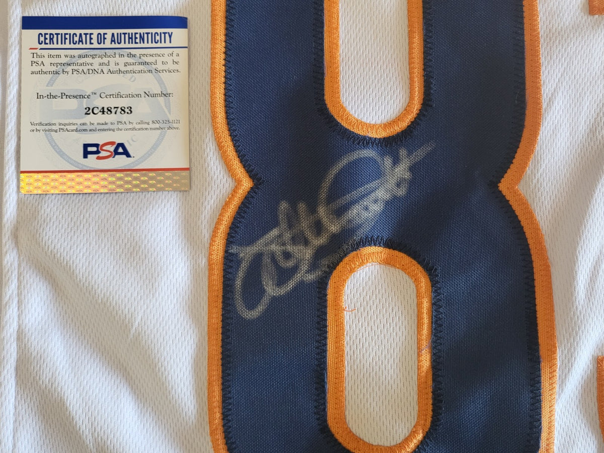 WILLIE GAULT #83 BEARS SIGNED AUTO WHITE FOOTBALL JERSEY SZ XL PSA AUTHENTIC