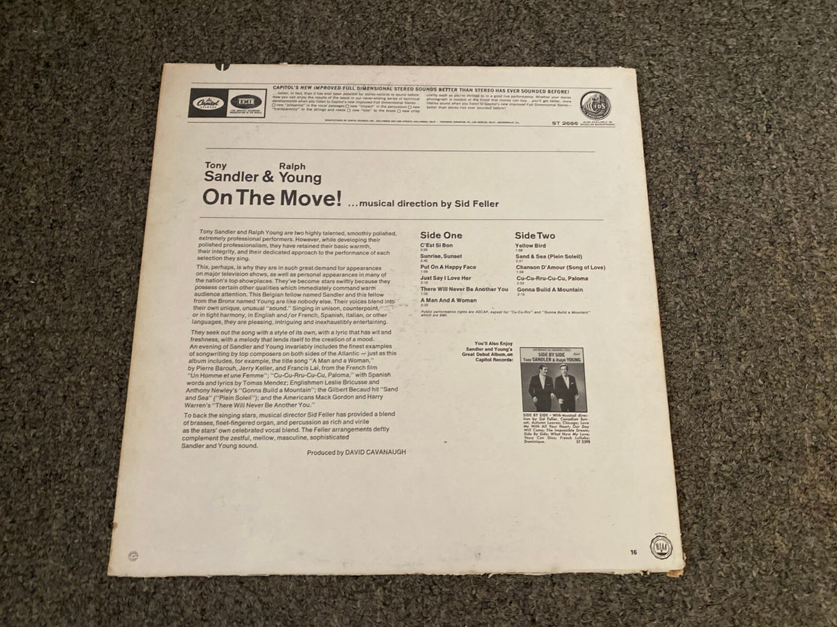 SANDLER & YOUNG ON THE MOVE MULTI SIGNED AUTOGRAPHED VINYL ALBUM COVER W/COA
