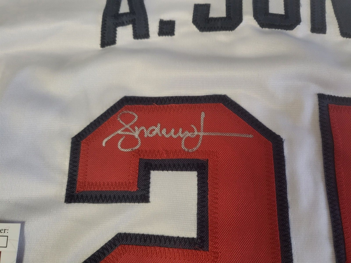 ANDRUW JONES #25 ATLANTA BRAVES 96 NL CHAMPS SIGNED CUSTOM JERSEY XL JSA COA *