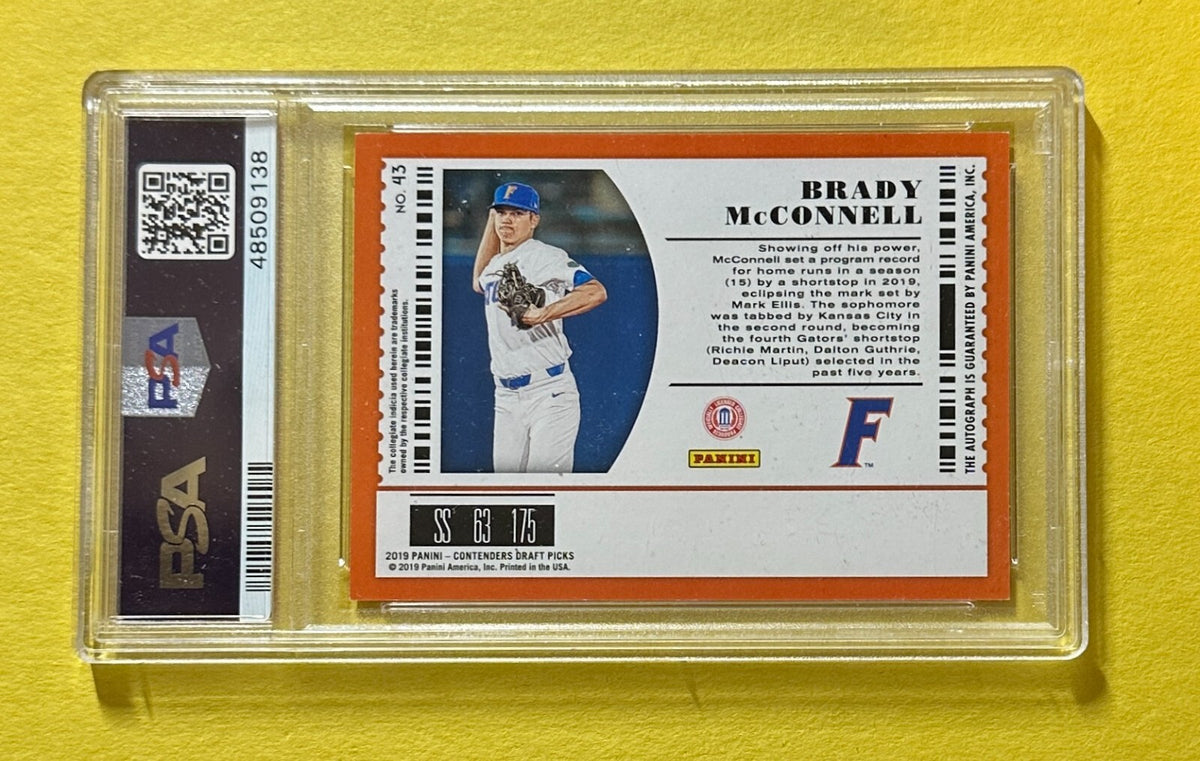 2019 PANINI CONTENDERS DRAFT PICKS BRADY MCCONNELLL AUTO #43 PSA MINT 9