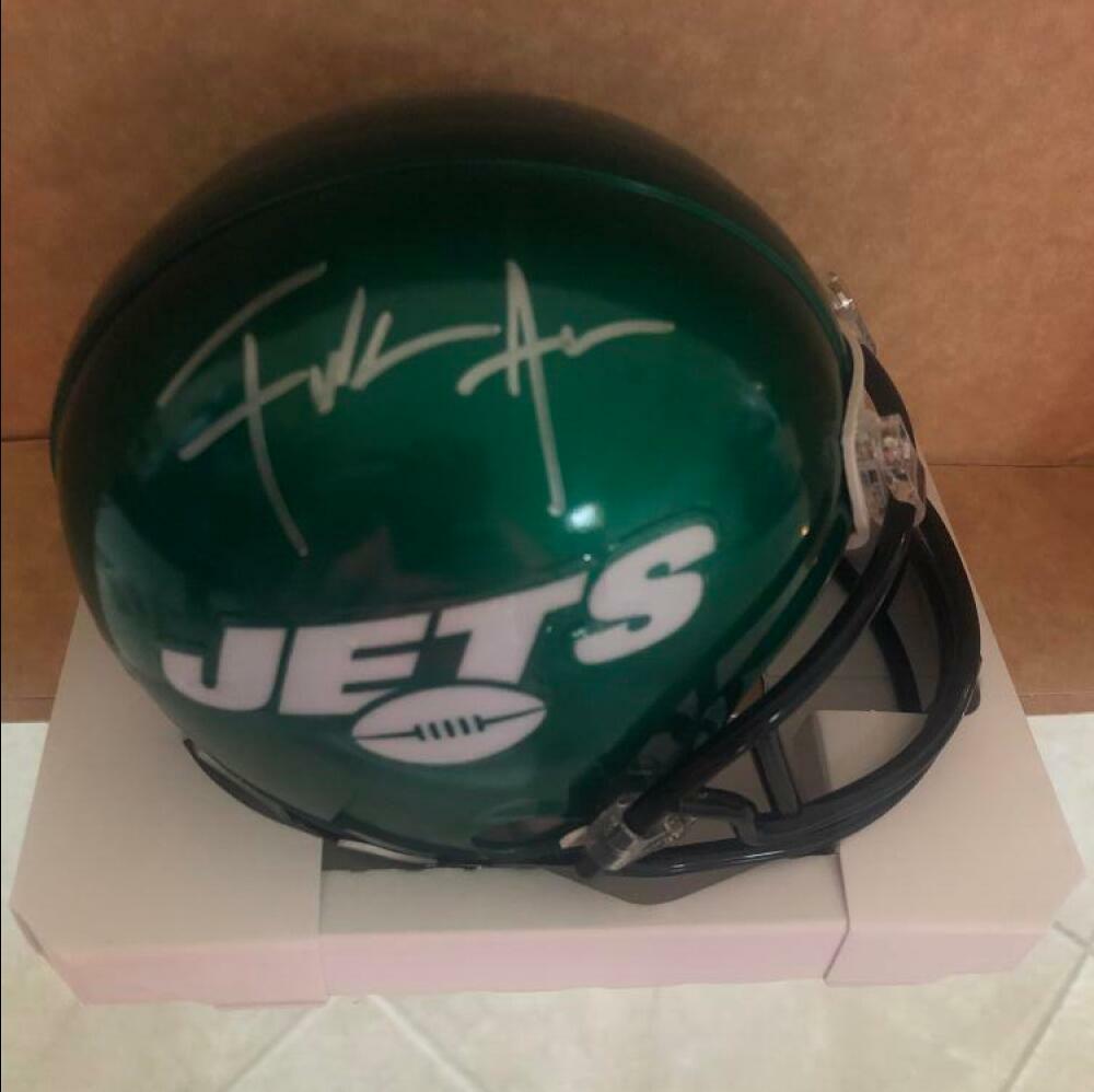 FRANK GORE NEW YORK JETS SIGNED SPEED MINI HELMET JSA WITNESSED
