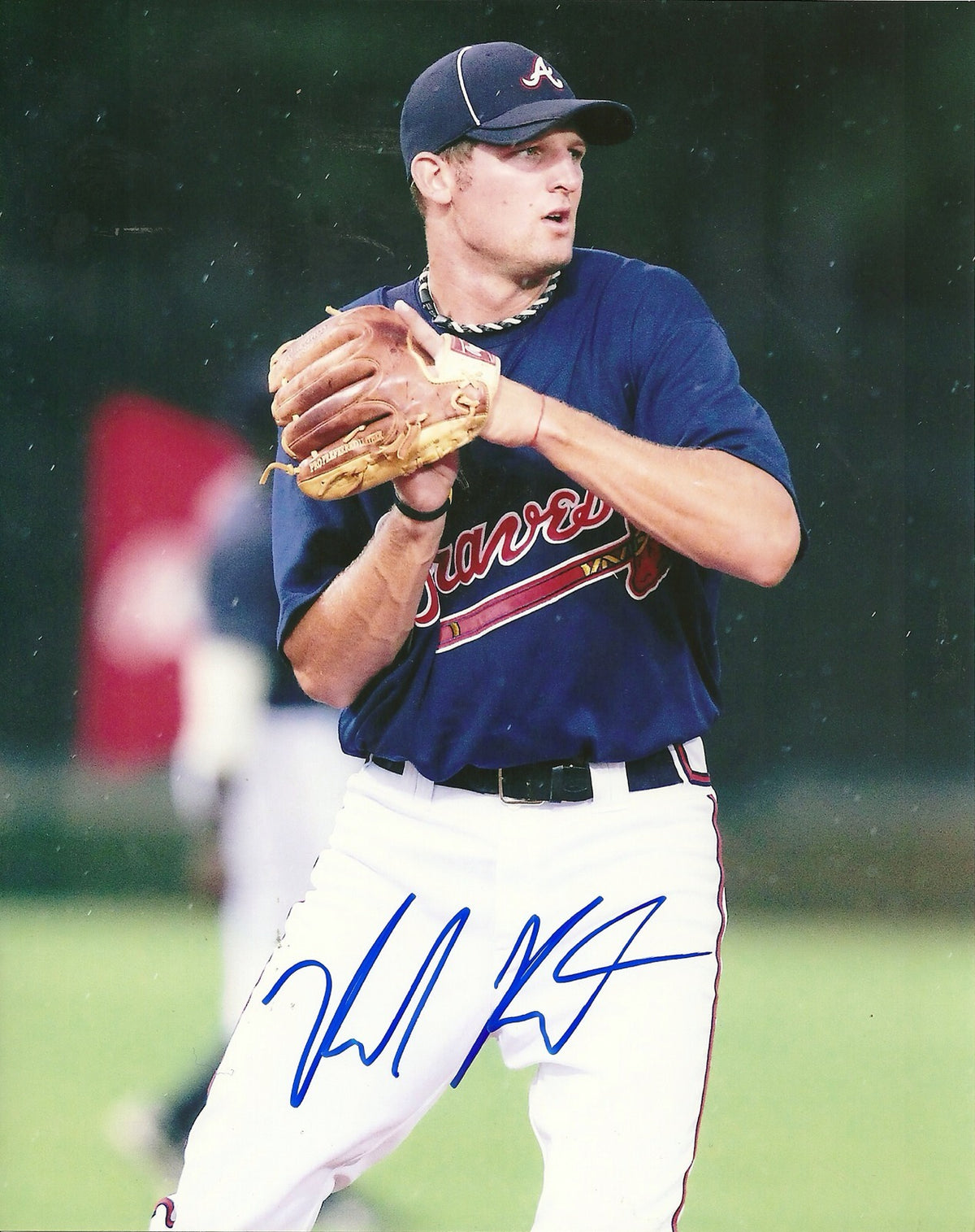 KYLE KUBITZA ATLANTA BRAVES SIGNED AUTOGRAPHED 8x10 PHOTO W/COA INFIELD