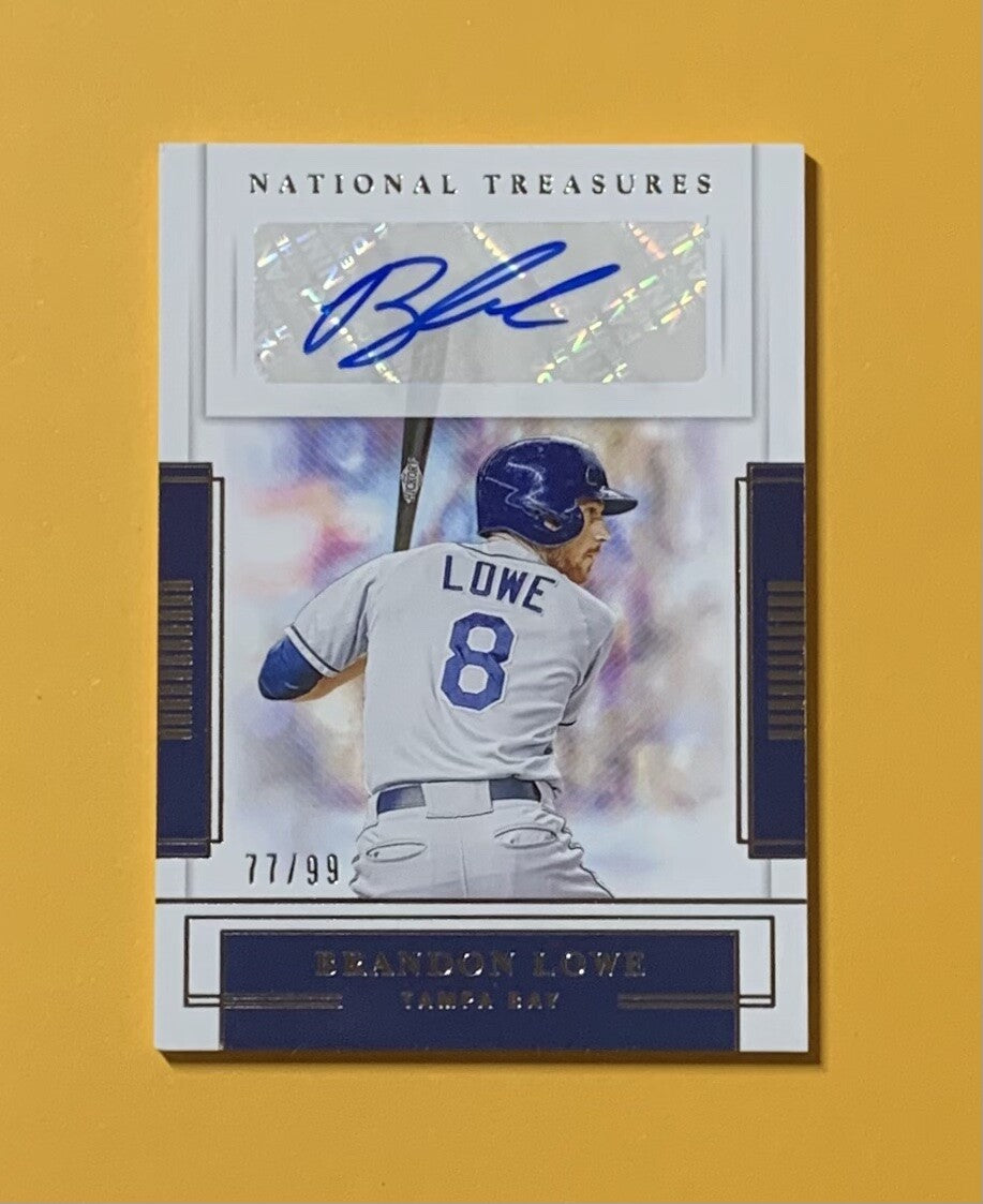 2020 PANINI NATIONAL TREASURES BRANDON LOWE AUTO /99 #S-BL RAYS 