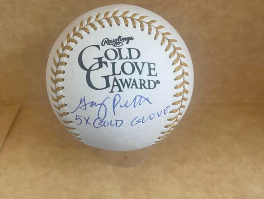 GARY PETTIS 6X GOLD GLOVE SIGNED AUTOGRAPHED GOLD GLOVE BASEBALL JSA AB82724