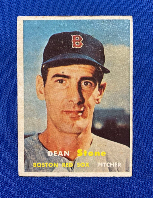 1957 TOPPS DEAN STONE BOSTON RED SOX #381 CARD VINTAGE SET-BREAK