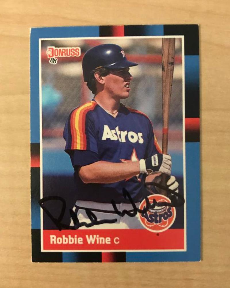 ROBBIE WINE HOUSTON ASTROS SIGNED AUTOGRAPHED 1988 DONRUSS CARD #508 W/COA 