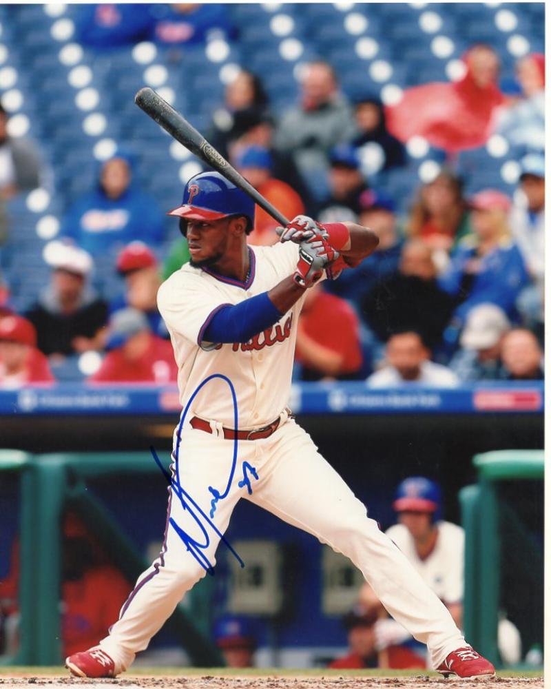 ODUBEL HERRERA PHILADELPHIA PHILLIES ACTION SIGNED AUTOGRAPHED 8X10 PHOTO W/ COA