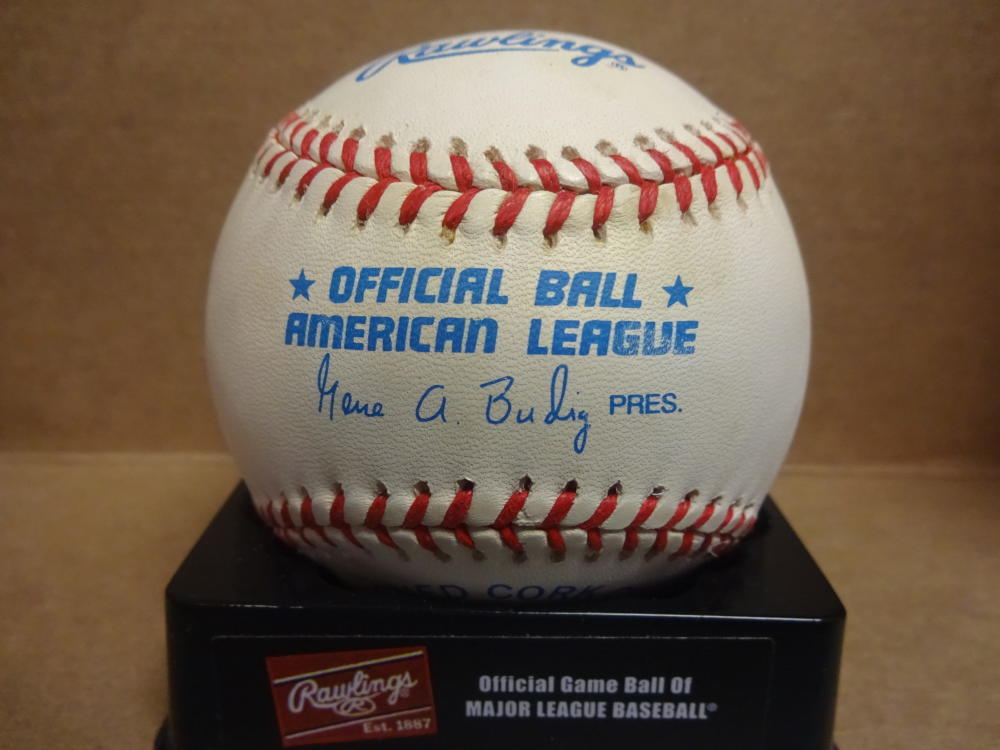 BRIAN HUNTER TIGERS/MARINERS SIGNED A.L. BASEBALL W/COA